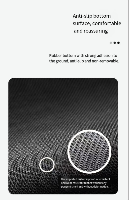Anti-slip rubber bottom of the diatomite bath mat that grips the bathroom floor