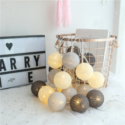 Cotton Ball Fairy Lights – LED String Lights for Bedroom & Party Decor