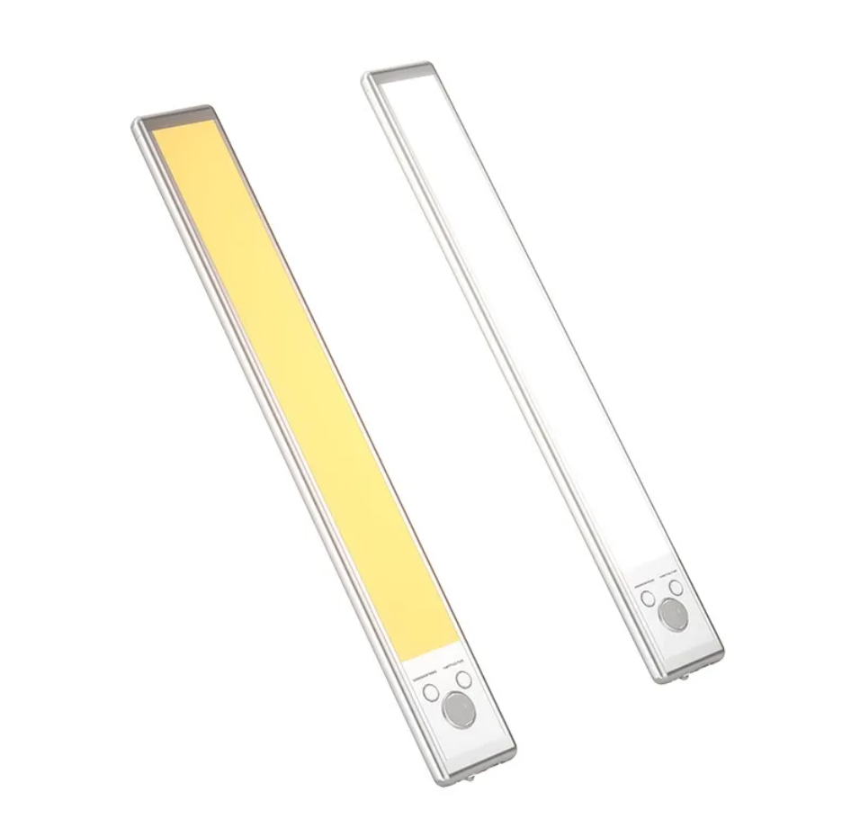 Two wireless motion sensor LED cabinet lights with warm and cool white light