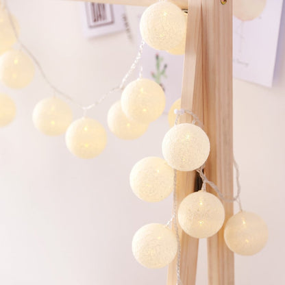 Cotton Ball Fairy Lights – LED String Lights for Bedroom & Party Decor