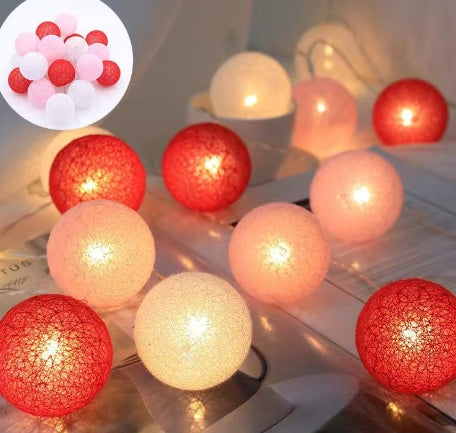 Cotton Ball Fairy Lights – LED String Lights for Bedroom & Party Decor