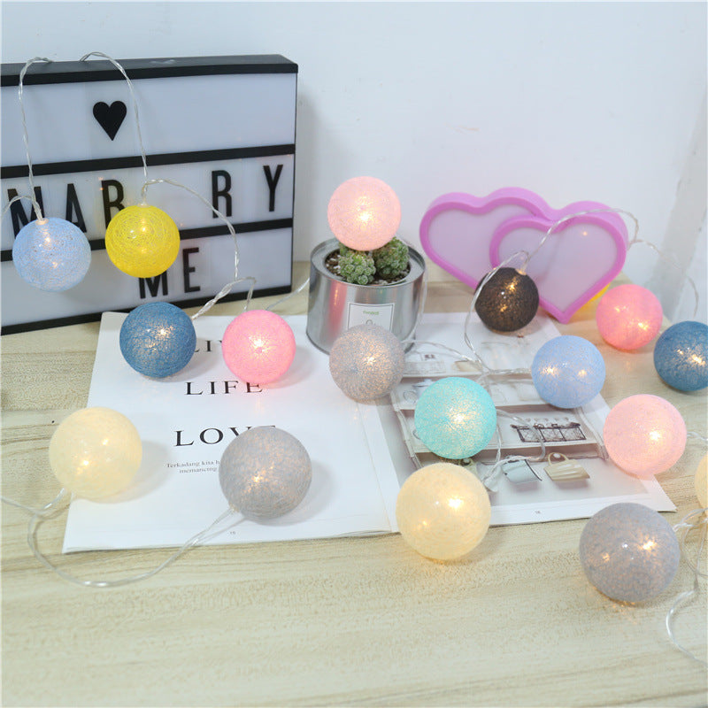 Cotton Ball Fairy Lights – LED String Lights for Bedroom & Party Decor