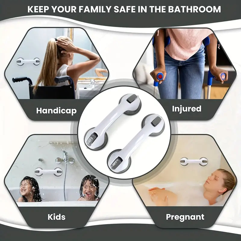 Suction Grab Rail for Bathroom – No-Drill Shower Handle & Safety Bar