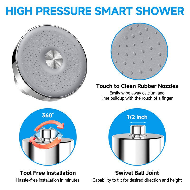 15-Layer Filtered Shower Head - High Pressure, Limescale & Chlorine Reducing