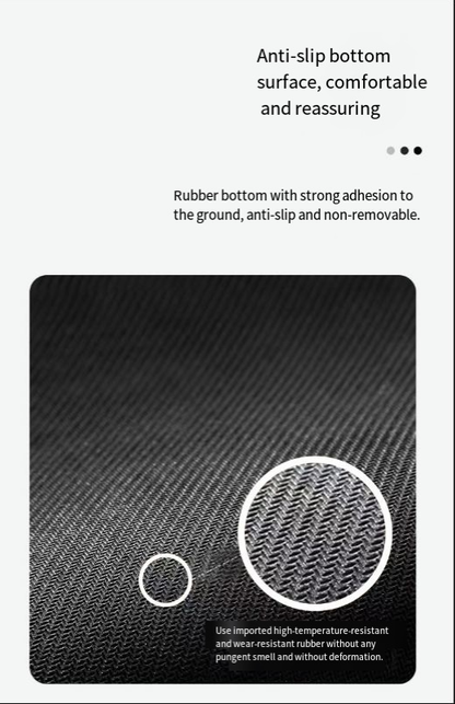 Anti-slip rubber bottom of the diatomite bath mat that grips the bathroom floor