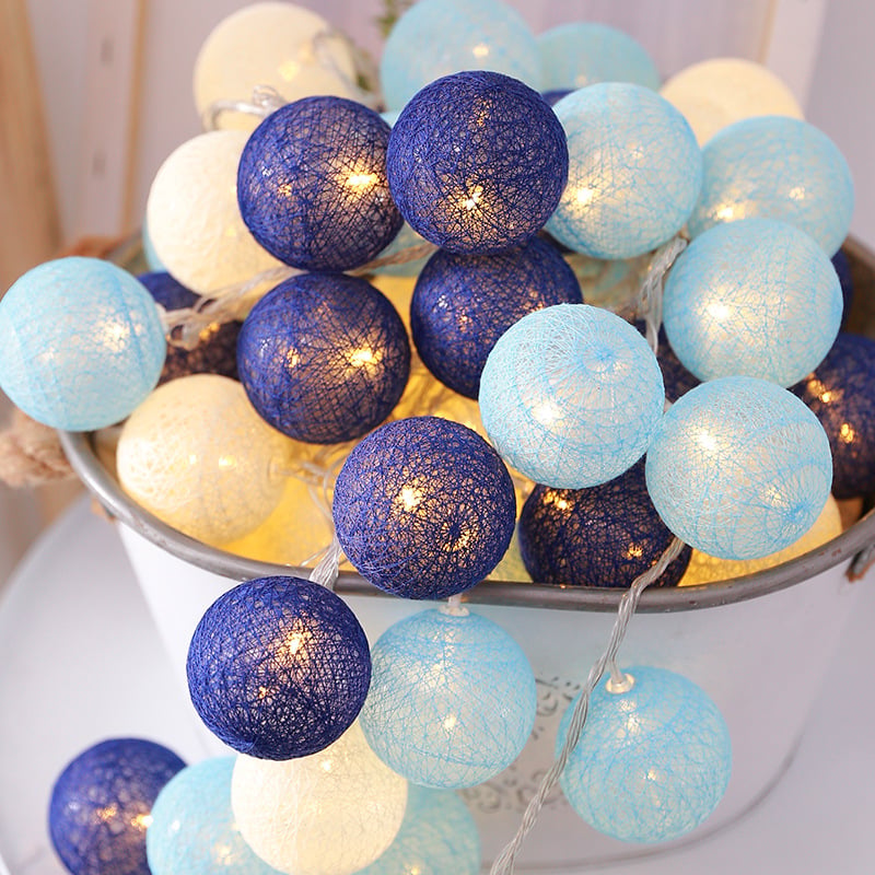 Cotton Ball Fairy Lights – LED String Lights for Bedroom & Party Decor